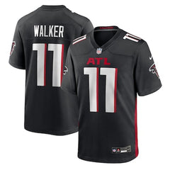 Men's Atlanta Falcons #1 Jalon Walker Black 2025 NFL Draft First Round Pick Game Jersey