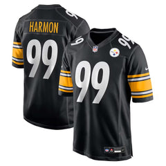 Men's Pittsburgh Steelers #1 Derrick Harmon Black 2025 NFL Draft First Round Pick Game Jersey