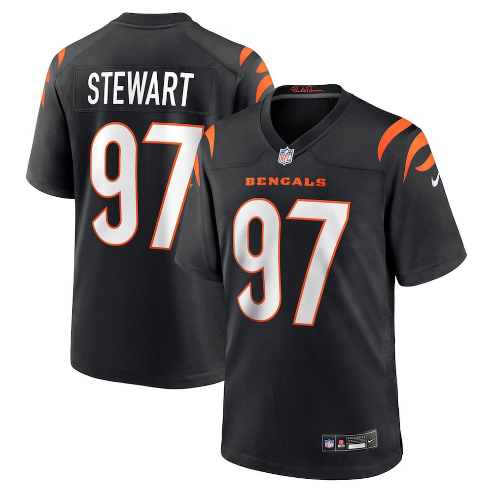 Youth Cincinnati Bengals #1 Shemar Stewart Black 2025 NFL Draft First Round Pick Game Jersey