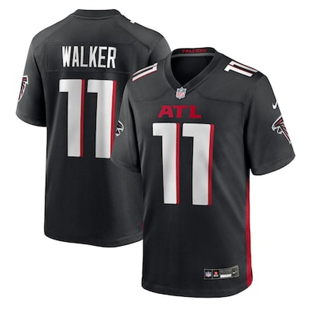 Youth Atlanta Falcons #1 Jalon Walker Black 2025 NFL Draft First Round Pick Game Jersey