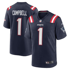 Youth New England Patriots #1 Will Campbell Navy 2025 NFL Draft First Round Pick Game Jersey