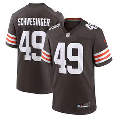 Men's Cleveland Browns #00 Carson Schwesinger Brown 2025 NFL Draft Game Jersey