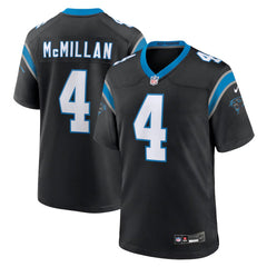 Men's Carolina Panthers #4 Tetairoa McMillan Black 2025 NFL Draft First Round Pick Game Jersey