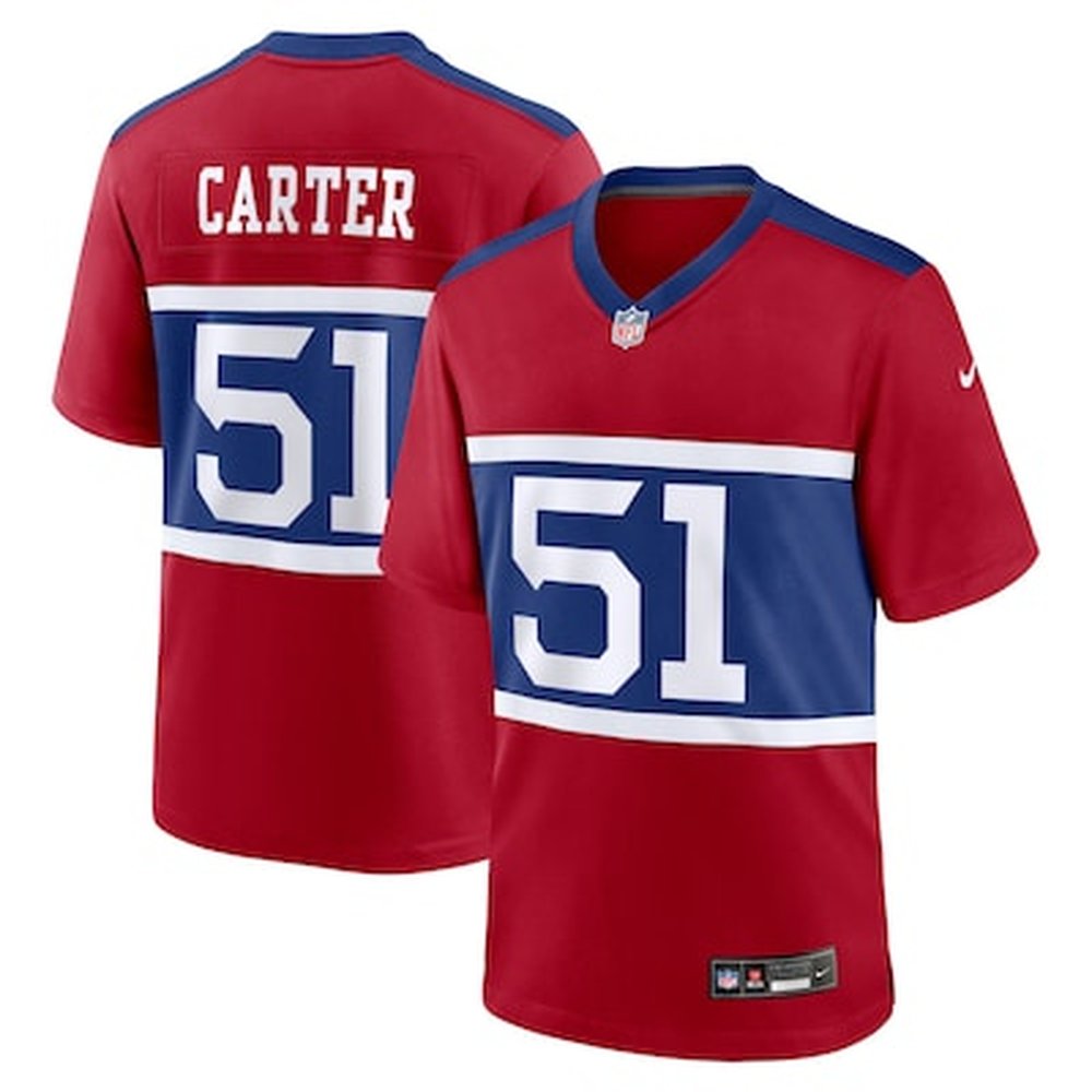 Men's New York Giants #1 Abdul Carter Red First Round Pick Alternate Game Jersey