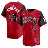 Men's Chicago White Sox #14 Paul Konerko Red/Black 2025 City Connect Limited Retired Player Jersey