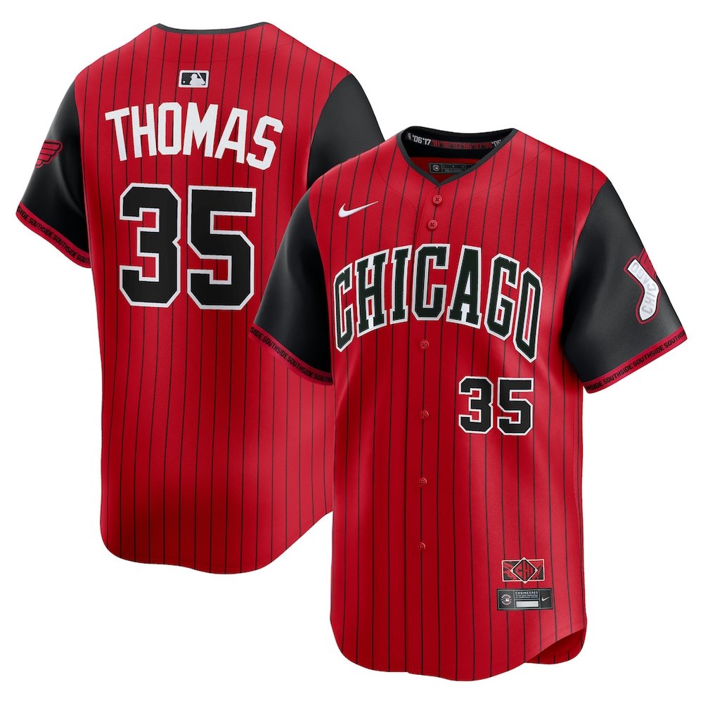 Youth Chicago White Sox #35 Frank Thomas Red/Black 2025 City Connect Limited Retired Player Jersey