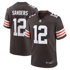 Men's Cleveland Browns #00 Shedeur Sanders Brown 2025 NFL Draft Game Jersey