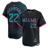 Youth Miami Marlins #22 Sandy Alcantara Black 2025 City Connect Limited Jersey