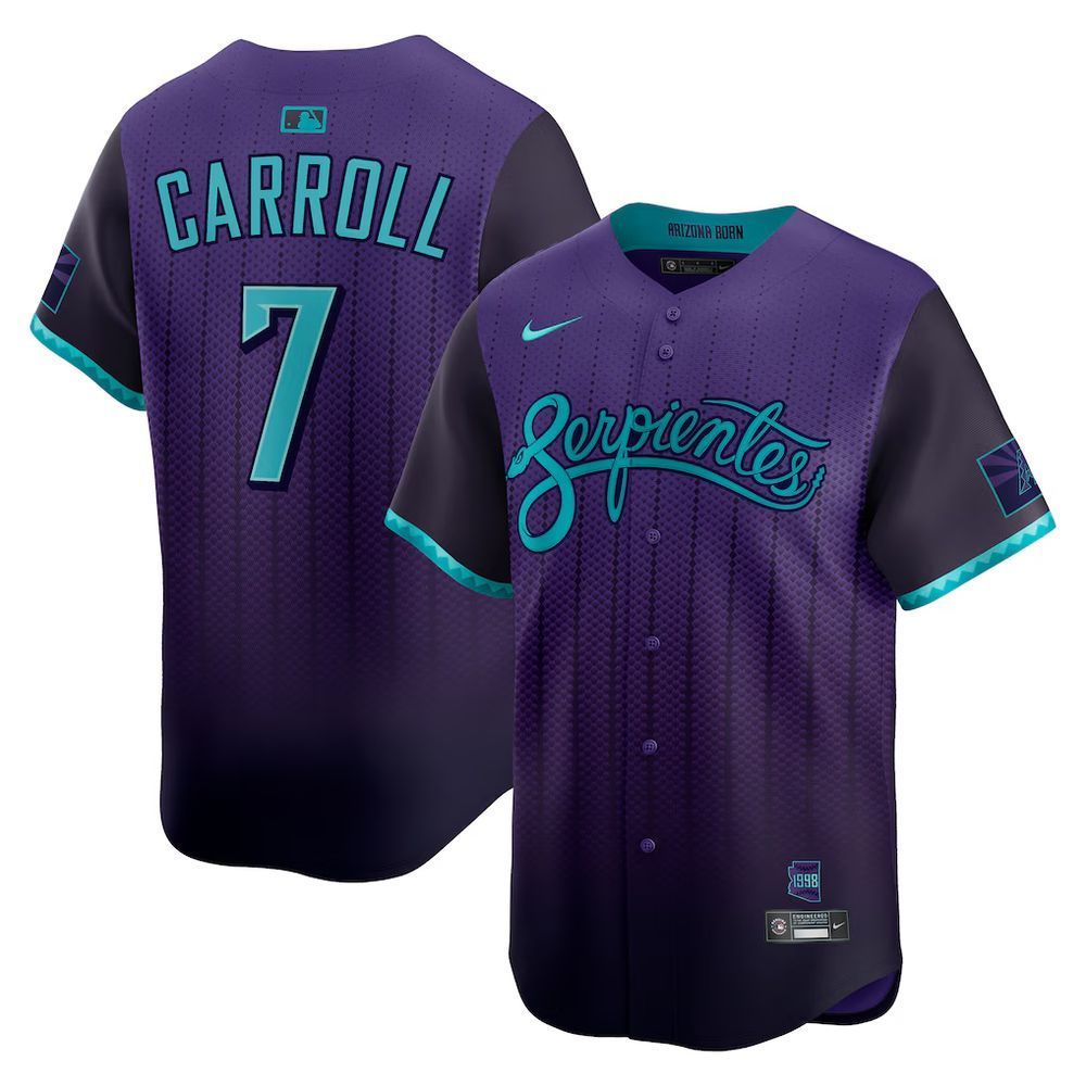 Men's Arizona Diamondbacks #7 Corbin Carroll Purple 2025 City Connect Limited Player Jersey