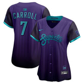 Women's Arizona Diamondbacks #7 Corbin Carroll Purple 2025 City Connect Limited Player Jersey