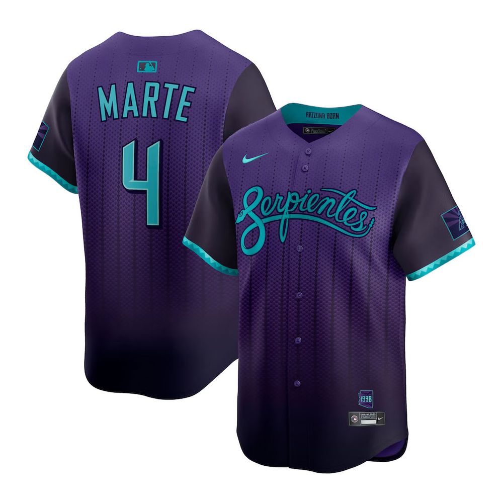Men's Arizona Diamondbacks #4 Ketel Marte Purple 2025 City Connect Limited Player Jersey