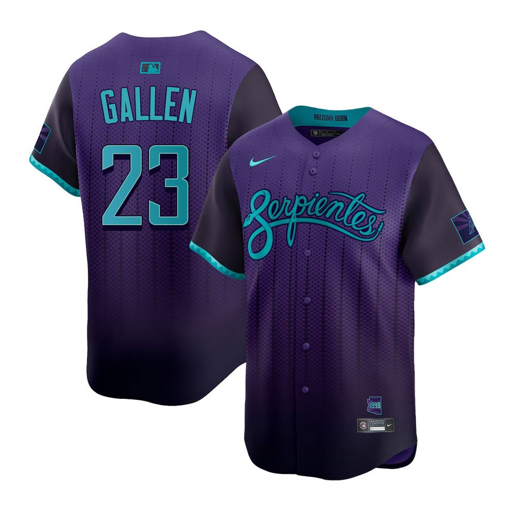 Youth Arizona Diamondbacks #23 Zac Gallen Purple 2025 City Connect Limited Player Jersey