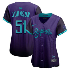 Women's Arizona Diamondbacks #51 Randy Johnson Purple 2025 City Connect Limited Player Jersey