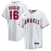 Men's Los Angeles Angels #16 Yusei Kikuchi White Home Replica Jersey