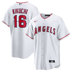 Men's Los Angeles Angels #16 Yusei Kikuchi White Home Replica Jersey