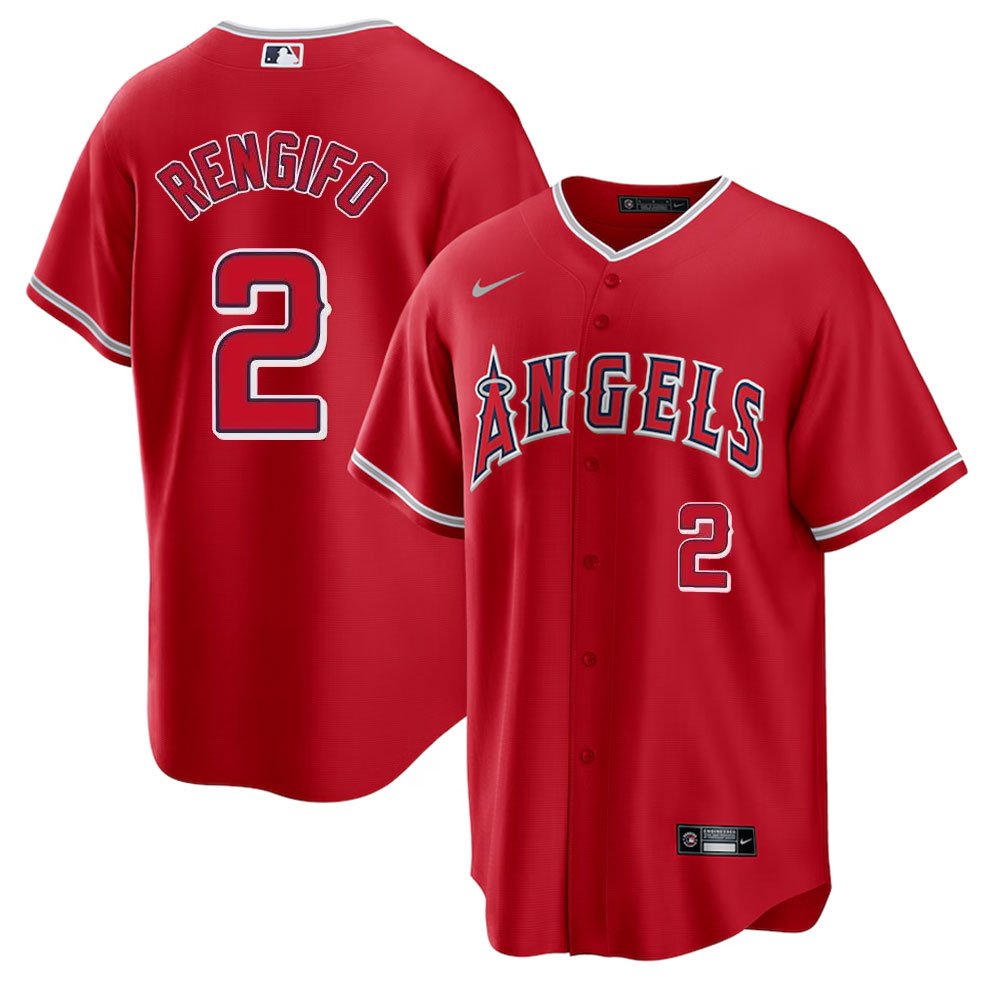 Men's Los Angeles Angels #2 Luis Rengifo Red Home Replica Jersey