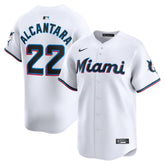Men's Miami Marlins #22 Sandy Alcantara White Home Limited Player Jersey