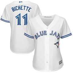 Women's Toronto Blue Jays #11 Bo Bichette Powder White Alternate Replica Player Name Jersey