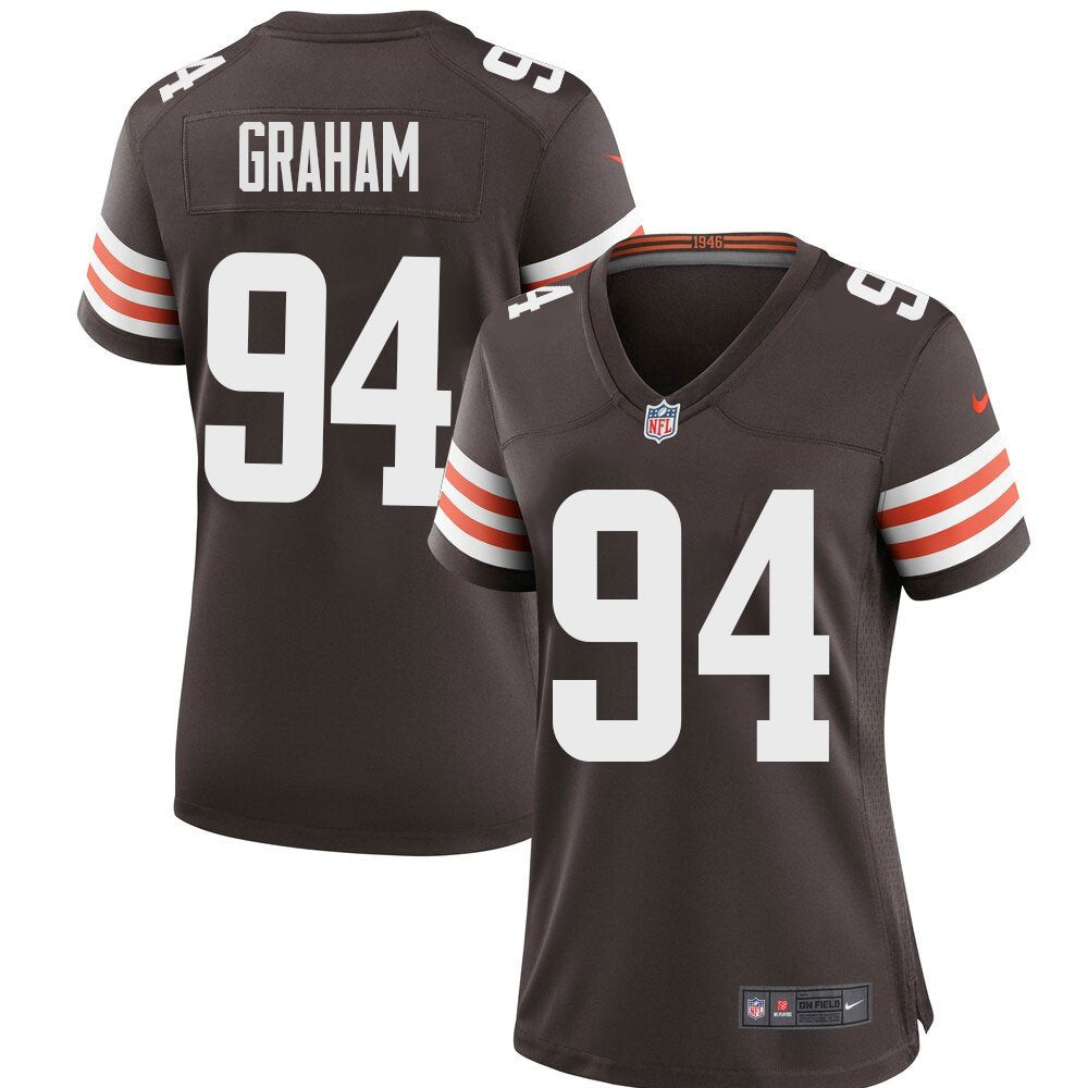 Women's Cleveland Browns #94 Mason Graham Brown 2025 NFL Draft First Round Pick Game Jersey