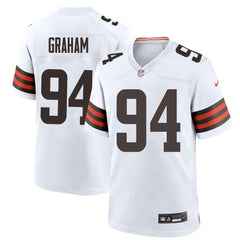 Men's Cleveland Browns #94 Mason Graham White 2025 NFL Draft First Round Pick Game Jersey