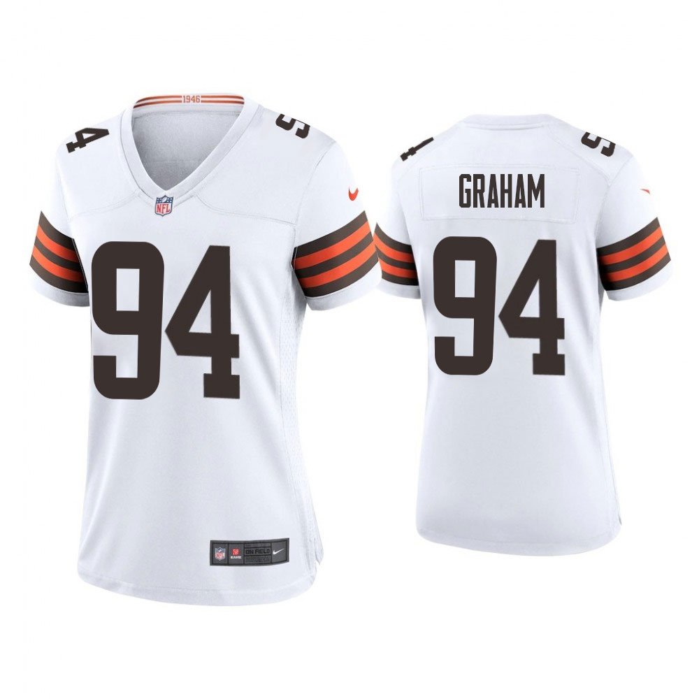 Women's Cleveland Browns #94 Mason Graham White 2025 NFL Draft First Round Pick Game Jersey