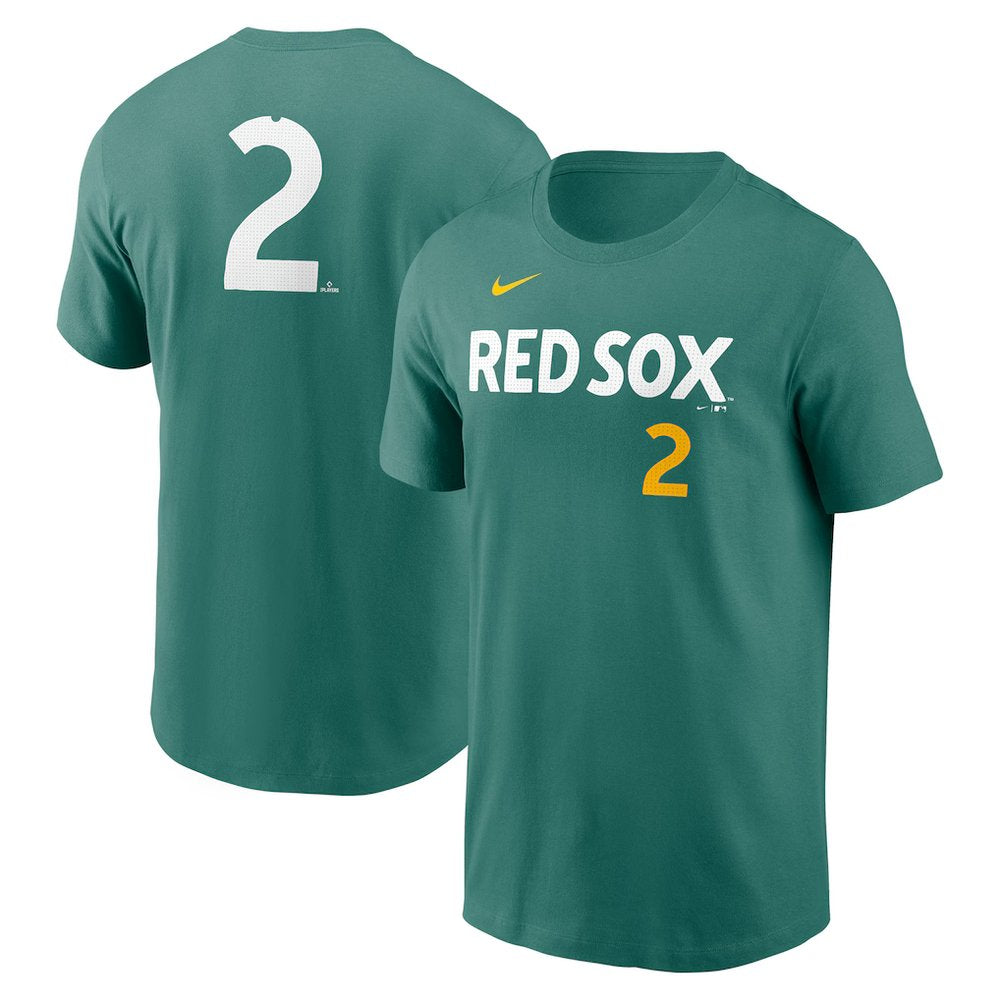 Men's Boston Red Sox #2 Alex Bregman Green 2025 City Connect Fuse Name & Number T-Shirt