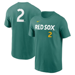 Men's Boston Red Sox #2 Alex Bregman Green 2025 City Connect Fuse Name & Number T-Shirt
