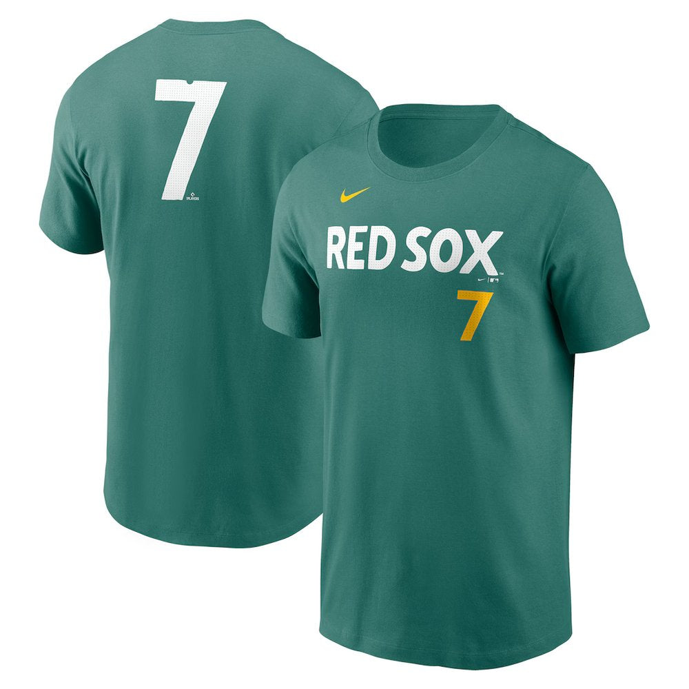 Men's Boston Red Sox #7 Masataka Yoshida Green 2025 City Connect Fuse Name & Number T-Shirt