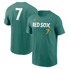 Men's Boston Red Sox #7 Masataka Yoshida Green 2025 City Connect Fuse Name & Number T-Shirt
