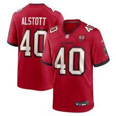 Men's Tampa Bay Buccaneers #40 Mike Alstott Red 50th Anniversary Game Jersey