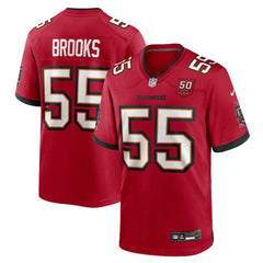Men's Tampa Bay Buccaneers #55 Derrick Brooks Red 50th Anniversary Game Jersey