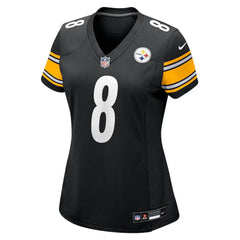 Women's Pittsburgh Steelers #8 Aaron Rodgers Black Game Jersey