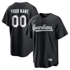 Youth Cleveland Guardians Custom Black Lights Out Replica Jersey