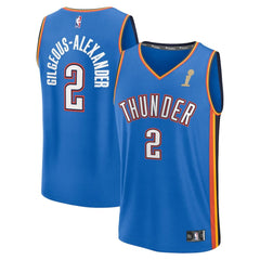 Youth Oklahoma City Thunder #2 Shai Gilgeous-Alexander Fanatics Blue 2025 NBA Finals Champions Fast Break Replica Player Icon Edition Jersey