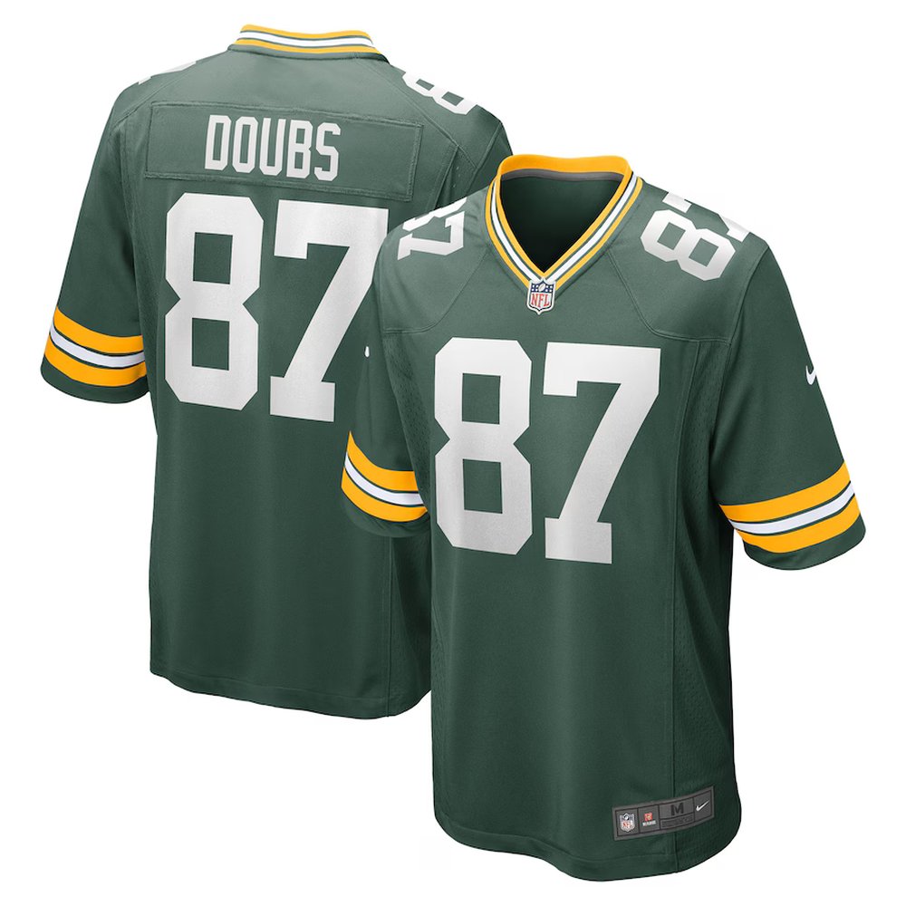 Youth Green Bay Packers #87 Romeo Doubs Green Game Player Jersey