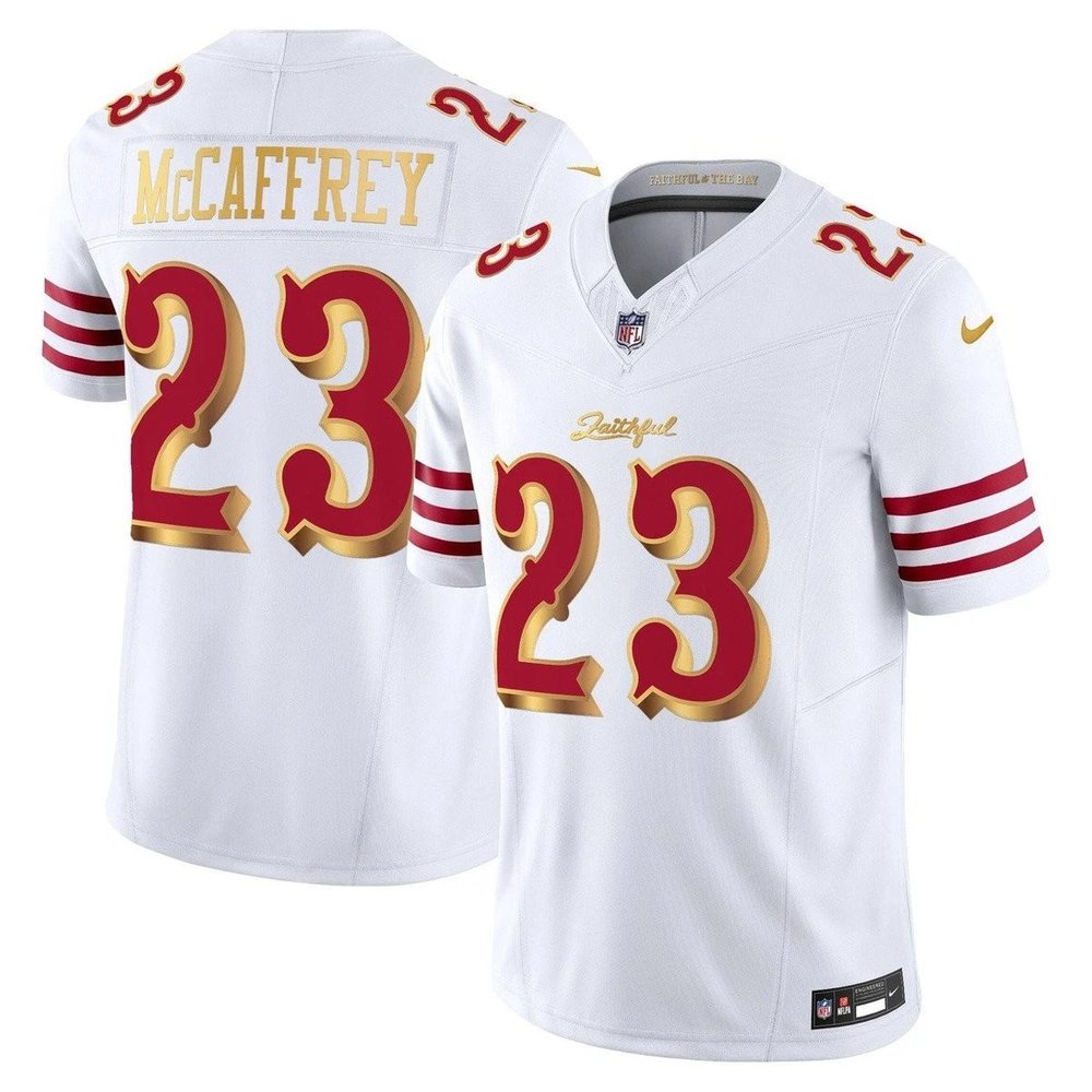 Youth San Francisco 49ers #23 Christian McCaffrey White Rivalries Collection F.U.S.E. Vapor Limited Stitched Jersey