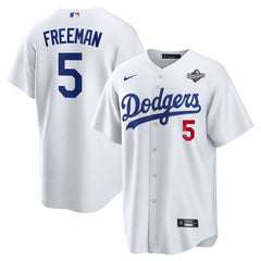Men's Los Angeles Dodgers #5 Freddie Freeman White 2025 World Series Home Limited Jersey