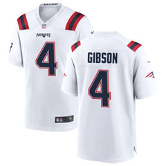 Men's New England Patriots #4 Antonio Gibson White Game Jersey
