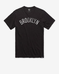BROOKLYN NETS GRIT WORDMARK '47 SCRUM TEE JET BLACK