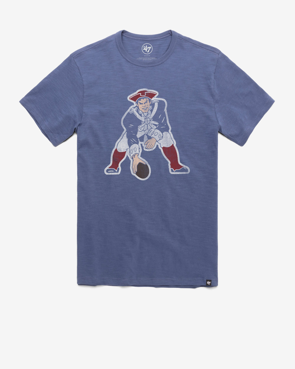 NEW ENGLAND PATRIOTS HISTORIC GRIT '47 SCRUM TEE BLEACHER BLUE