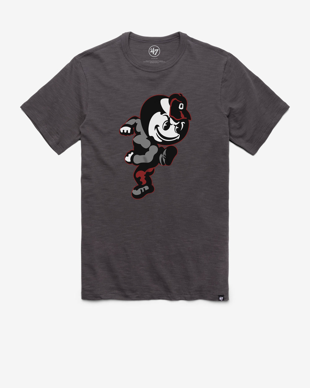 OHIO STATE BUCKEYES VINTAGE GRIT '47 SCRUM TEE CHARCOAL