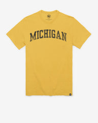 MICHIGAN WOLVERINES GRIT WORDMARK '47 SCRUM TEE GALLEY GOLD