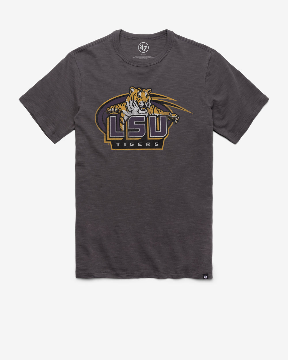 LOUISIANA STATE TIGERS LSU VINTAGE GRIT '47 SCRUM TEE CHARCOAL