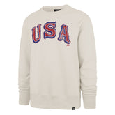 USA HOCKEY VINTAGE 1968 DISTRESSED IMPRINT '47 HEADLINE CREW DUNE