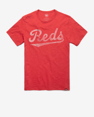CINCINNATI REDS COOPERSTOWN GRIT '47 SCRUM TEE RESCUE RED