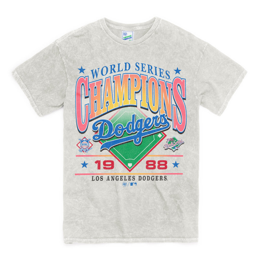 LOS ANGELES DODGERS 1988 WORLD SERIES ROCKER '47 VINTAGE TUBULAR TEE DUNE
