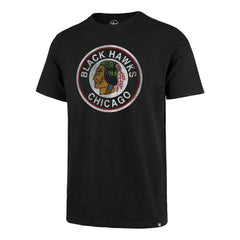 CHICAGO BLACKHAWKS VINTAGE GRIT '47 SCRUM TEE JET BLACK