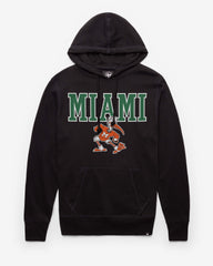 MIAMI HURRICANES VINTAGE STRAIGHT BLOCK '47 HEADLINE HOOD JET BLACK