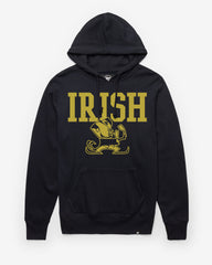 NOTRE DAME FIGHTING IRISH VINTAGE STRAIGHT BLOCK HEADLINE HOOD FALL NAVY