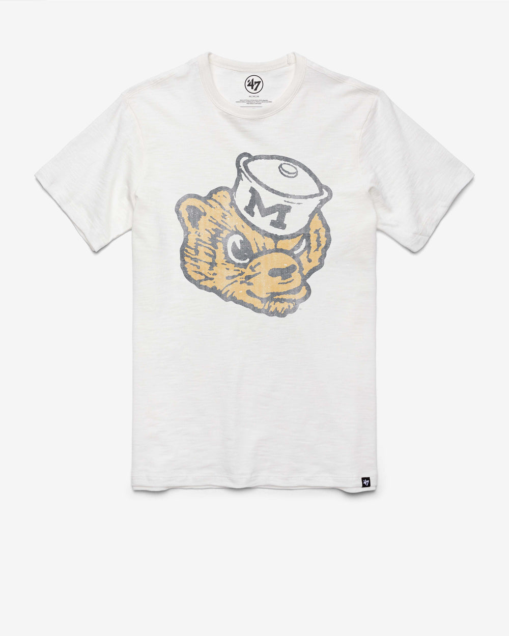 MICHIGAN WOLVERINES VINTAGE GRIT '47 SCRUM TEE WHITE WASH